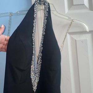 Black, open back, jewel, prom/wedding dress